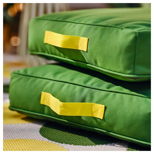 BRÖGGAN Coussin/pouf, intérieur/extérieur vert, 45x45 cm