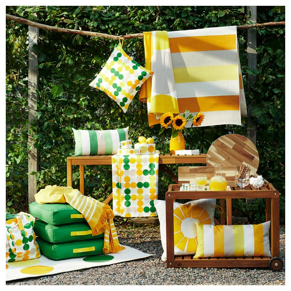 BRÖGGAN Coussin/pouf, intérieur/extérieur vert, 45x45 cm