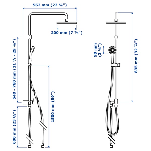 BROGRUND Ensemble douche/douchette+déviateur, chromé