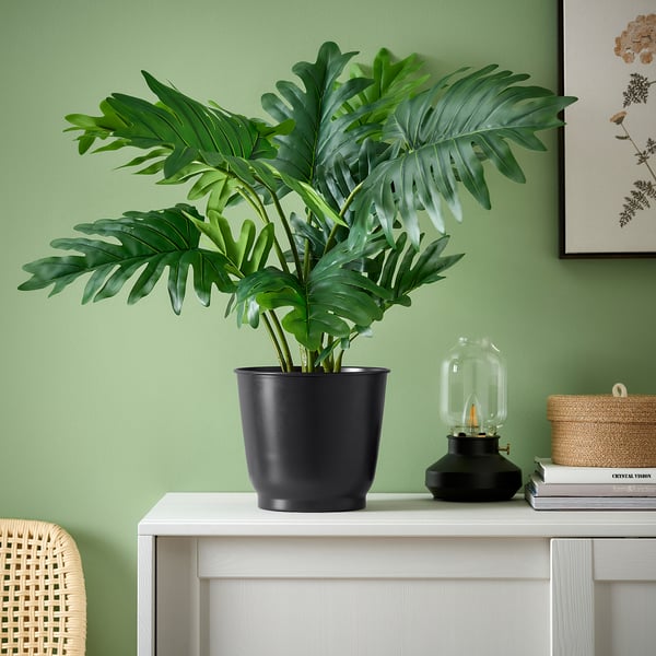 BROKTRAST Cache-pot, intérieur/extérieur/gris foncé, 19 cm