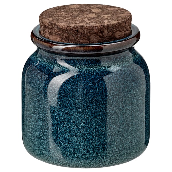 BRUGDHAJ Pot avec couvercle, bleu, 0.3 l