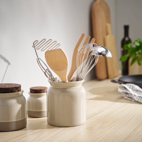 BRUGDHAJ Support ustensiles, beige, 15 cm