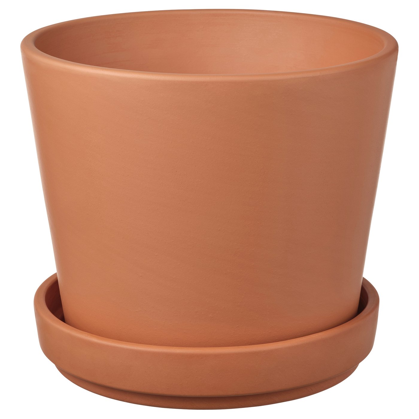 BRUNBÄR Pot avec coupelle, extérieur terre cuite, 15 cm