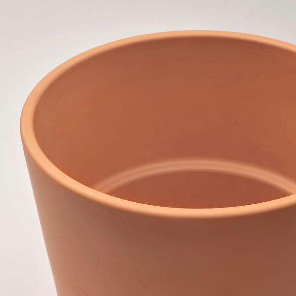 BRUNBÄR Pot avec coupelle, extérieur terre cuite, 15 cm