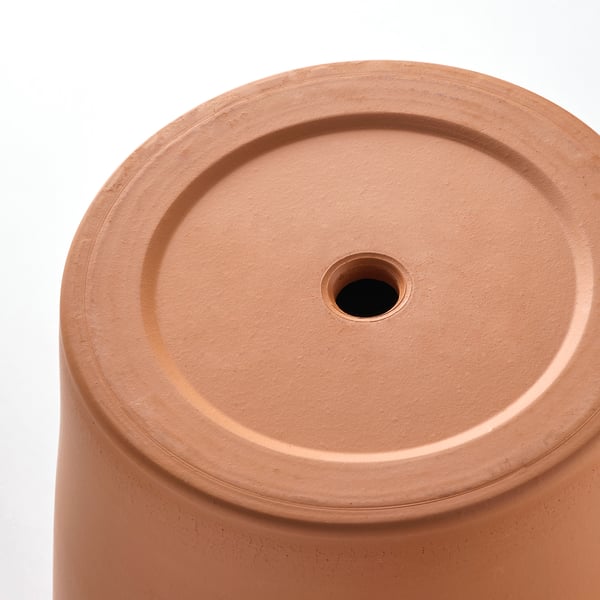 BRUNBÄR Pot avec coupelle, extérieur terre cuite, 15 cm