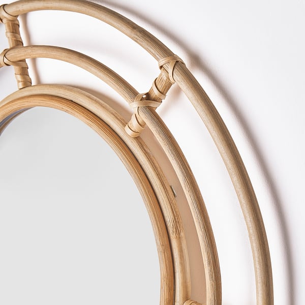BUSKBO Miroir, rotin, 42 cm