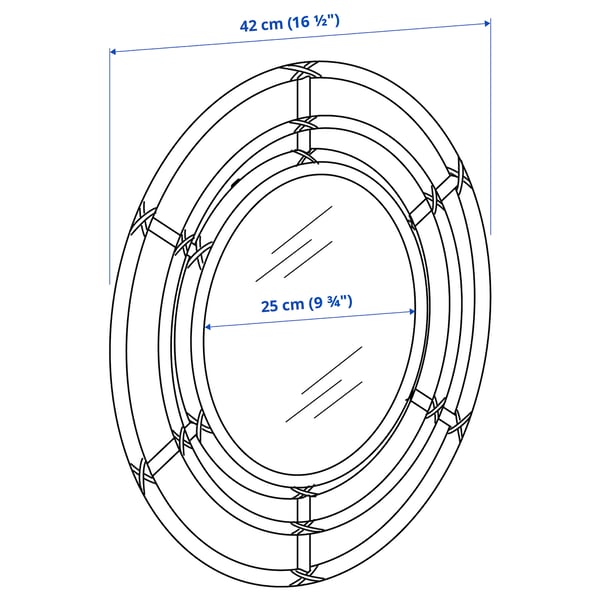BUSKBO Miroir, rotin, 42 cm