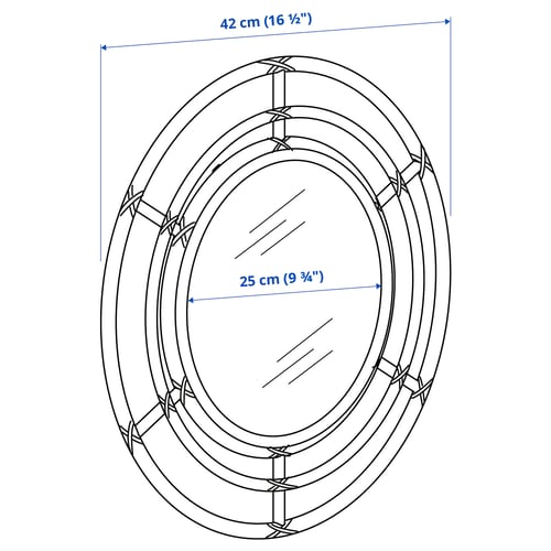 BUSKBO Miroir, rotin, 42 cm