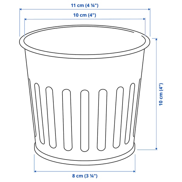 CITRONMELISS Cache-pot, intérieur/extérieur/gris, 9 cm
