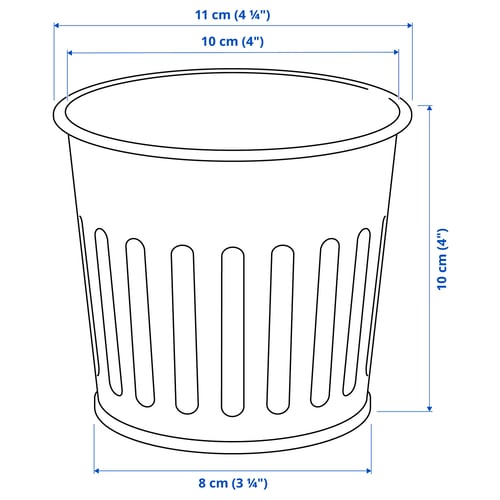 CITRONMELISS Cache-pot, intérieur/extérieur/gris, 9 cm