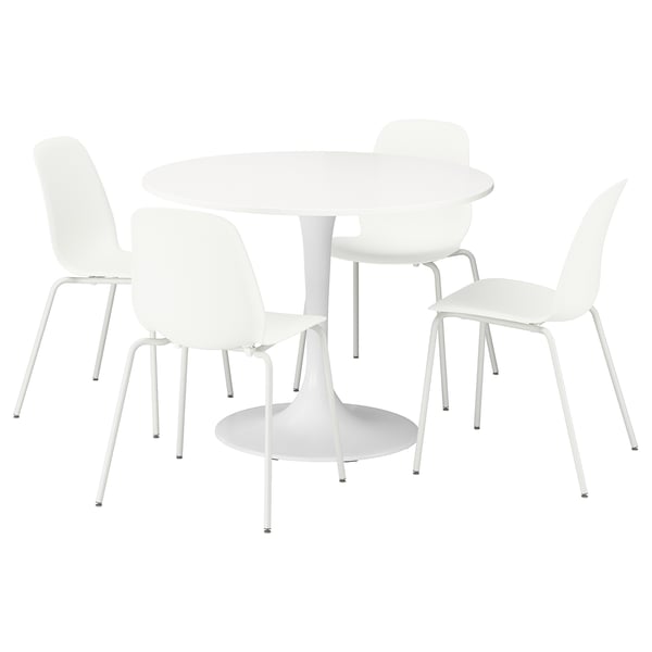 DOCKSTA / LIDÅS Table et 4 chaises, blanc blanc/blanc blanc, 103 cm