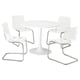 DOCKSTA / TOBIAS Table et 4 chaises, blanc blanc/incolore chromé, 103 cm