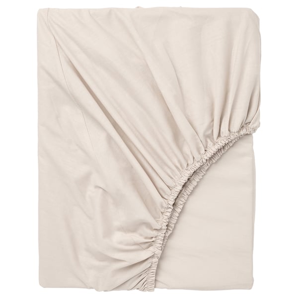 DVALA Drap housse, beige, 140x200 cm