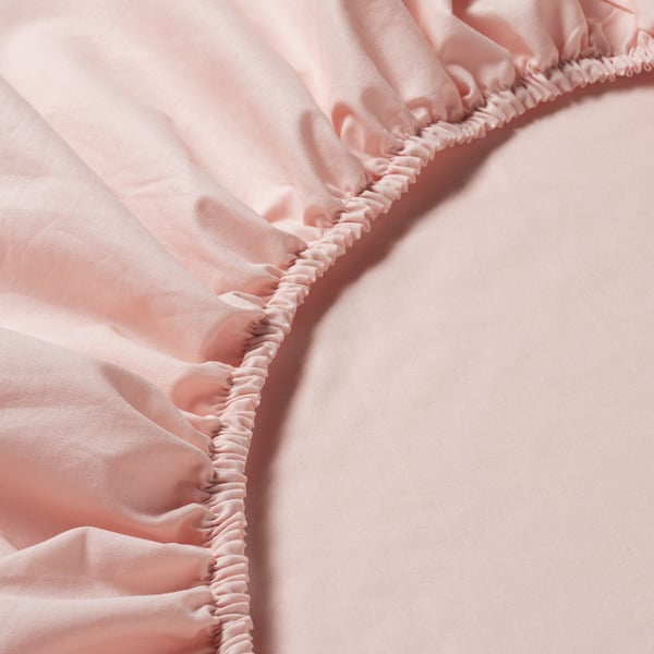DVALA Drap housse, rose clair, 180x200 cm