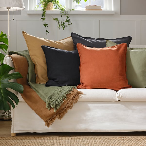 DYTÅG Housse de coussin, beige foncé, 65x65 cm