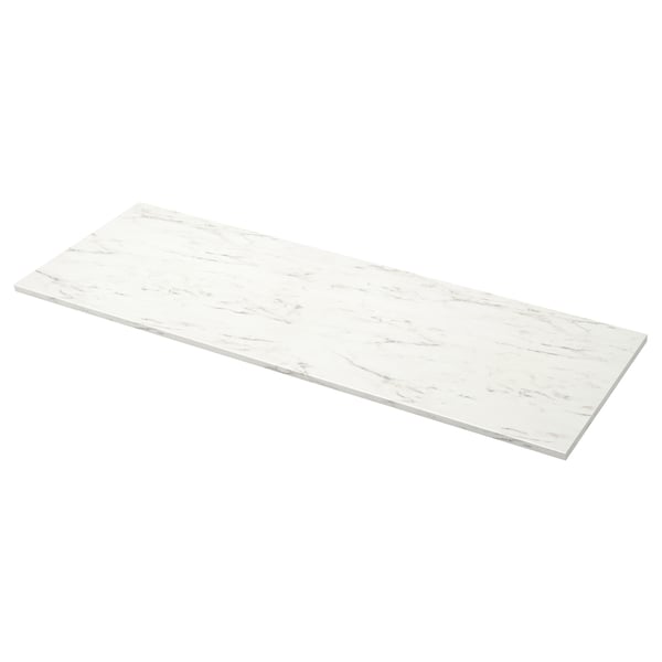 EKBACKEN Plan de travail, blanc marbré/stratifié, 186x2.8 cm