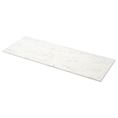 EKBACKEN Plan de travail, blanc marbré/stratifié, 186x2.8 cm