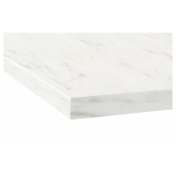 EKBACKEN Plan de travail, blanc marbré/stratifié, 186x2.8 cm