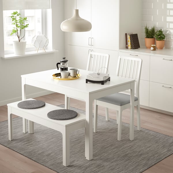 EKEDALEN Banc, blanc, 105x36 cm