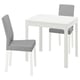 EKEDALEN / KÄTTIL Table et 2 chaises, blanc/Knisa gris clair, 80/120 cm