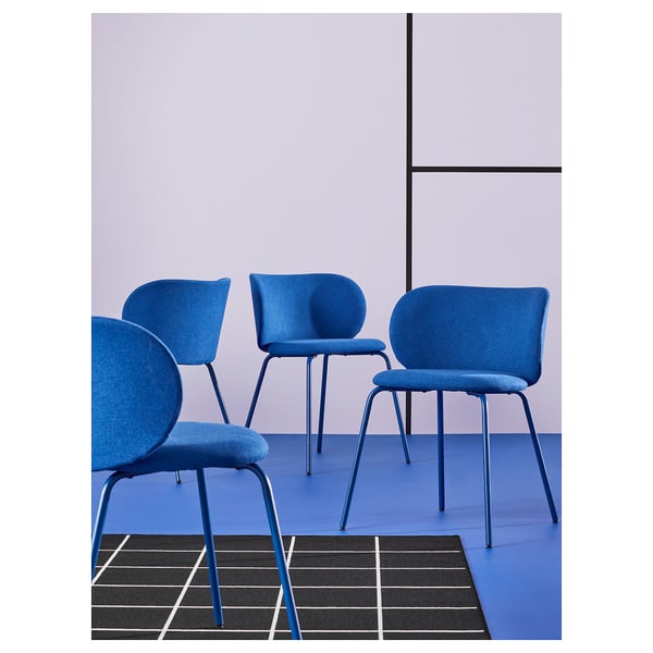 EKEDALEN / KRYLBO Table et 2 chaises, blanc/Tonerud bleu, 80/120 cm