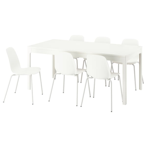 EKEDALEN / LIDÅS Table et 6 chaises, blanc/blanc blanc, 180/240 cm