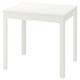 EKEDALEN Table extensible, blanc, 80/120x70 cm
