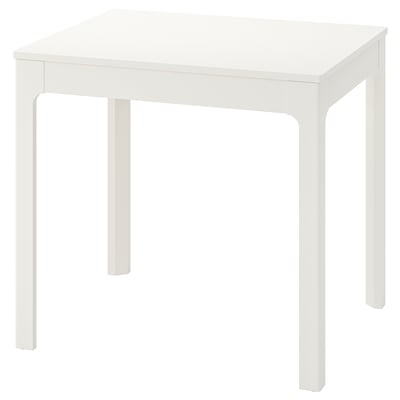 EKEDALEN Table extensible, blanc, 80/120x70 cm