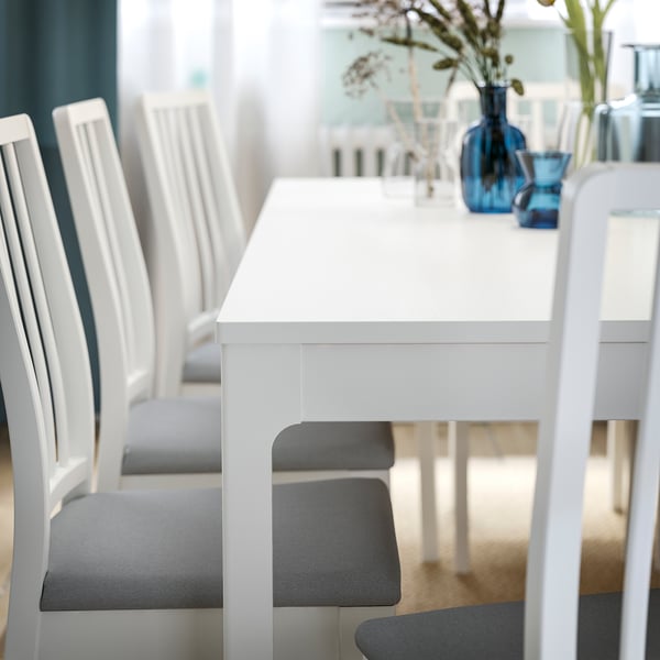 EKEDALEN Table extensible, blanc, 180/240x90 cm