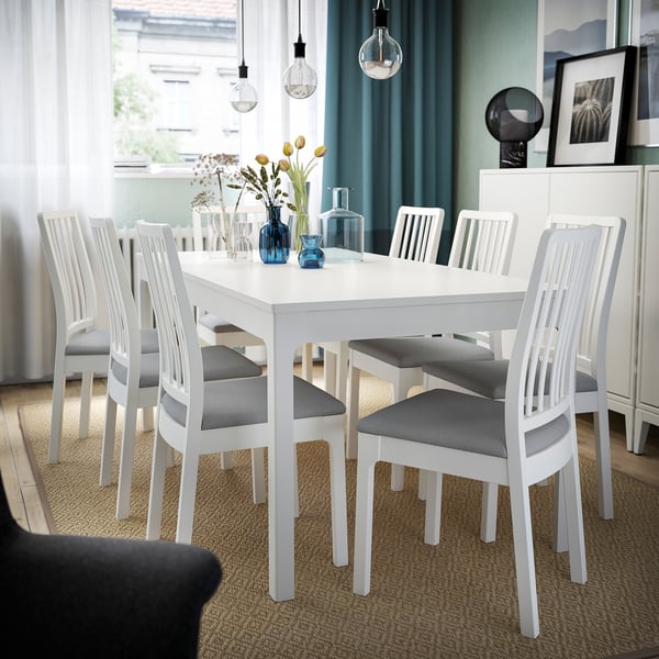 EKEDALEN Table extensible, blanc, 180/240x90 cm