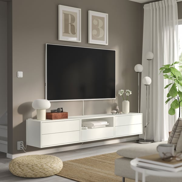 EKET Combinaison de rangement murale, blanc, 210x35x35 cm