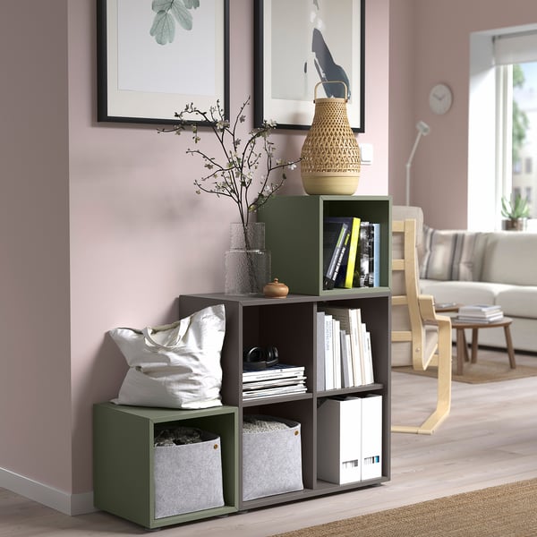 EKET Rangement, gris vert, 35x35x35 cm