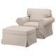 EKTORP Fauteuil avec repose-pieds, Kilanda beige clair