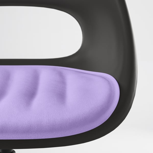 ELDBERGET / MALSKÄR Chaise conférence, gris foncé noir/mauve