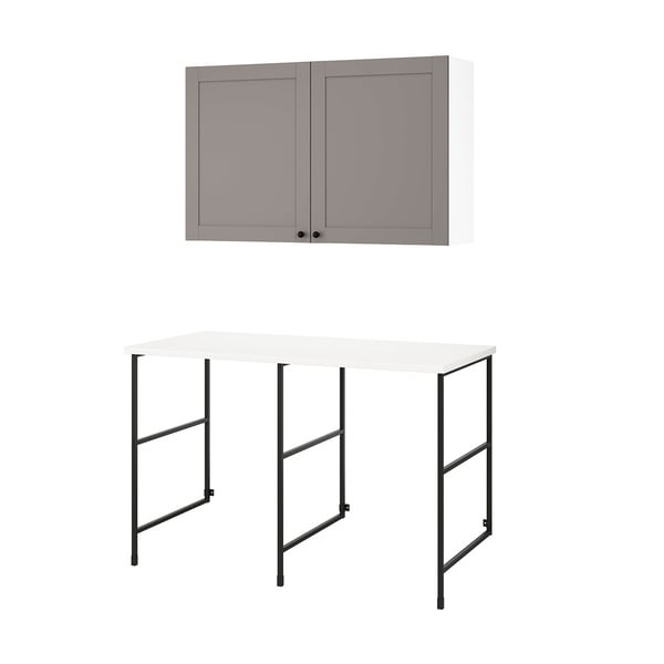 ENHET Combinaison de rangement, anthracite/caisson gris, 139x63.5x90.5 cm
