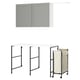 ENHET Combinaison de rangement, anthracite/caisson gris, 139x63.5 cm