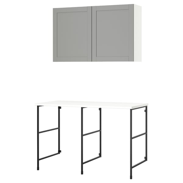 ENHET Combinaison de rangement, anthracite/caisson gris, 139x63.5x90.5 cm