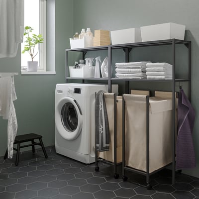 ENHET Combinaison de rangement, anthracite, 160x30x129 cm
