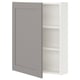 ENHET Élément mur av 2 tablettes/porte, blanc/gris avec cadre, 60x17x75 cm