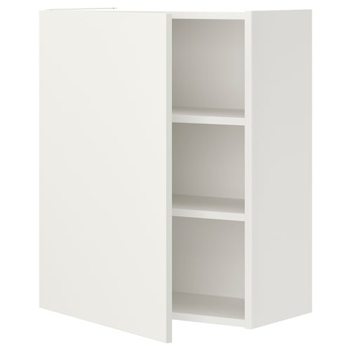 ENHET Élément mur av 2 tablettes/porte, blanc, 60x32x75 cm