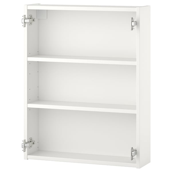 ENHET Élément mural av 2 tablettes, blanc, 60x15x75 cm