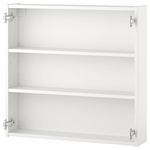 ENHET Élément mural av 2 tablettes, blanc, 80x15x75 cm