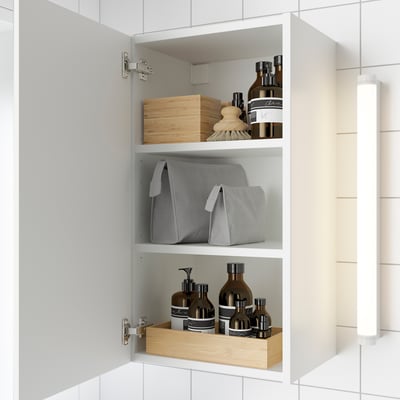 ENHET Meuble à miroir 1 porte, blanc, 40x32x75 cm