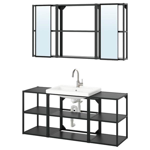 ENHET Salle de bain, anthracite, 140x43x65 cm