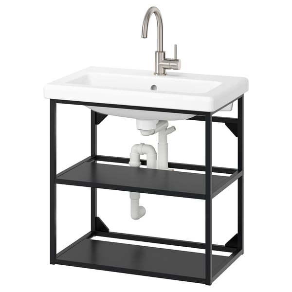 ENHET / TVÄLLEN Élément lavabo ouvert av 2 tbltes, anthracite, 64x43x65 cm