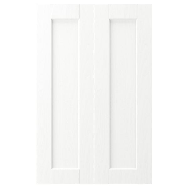 ENKÖPING Porte élément bas d'angle, 2pcs, blanc effet bois, 25x80 cm