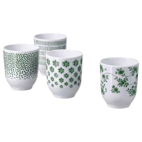 ENTUSIASM Gobelet, à motifs/vert, 22 cl