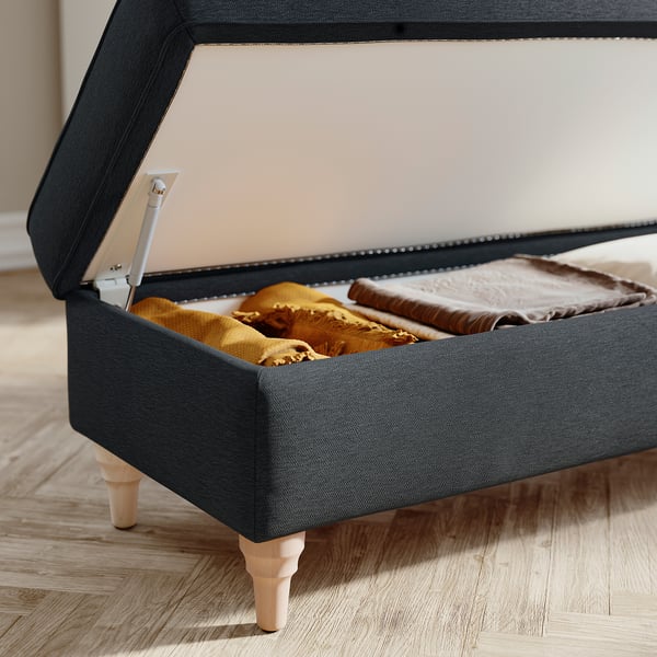 ESSEBODA Banc avec rangement, Knäbäck/anthracite bouleau