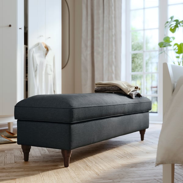 ESSEBODA Banc avec rangement, Knäbäck anthracite/brun