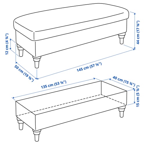 ESSEBODA Banc avec rangement, Knäbäck anthracite/brun